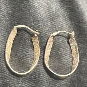 Vintage Italy 925 Sterling Hoop Earrings